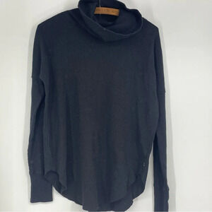 Tna black waffle knit turtleneck shirt small